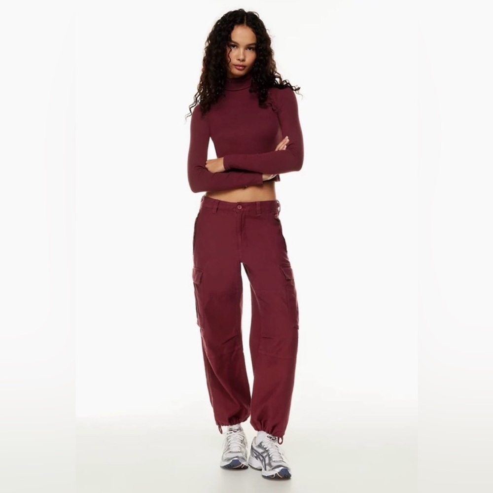 TNA Women's Maroon Cargo Pants - Picture 6 of 9